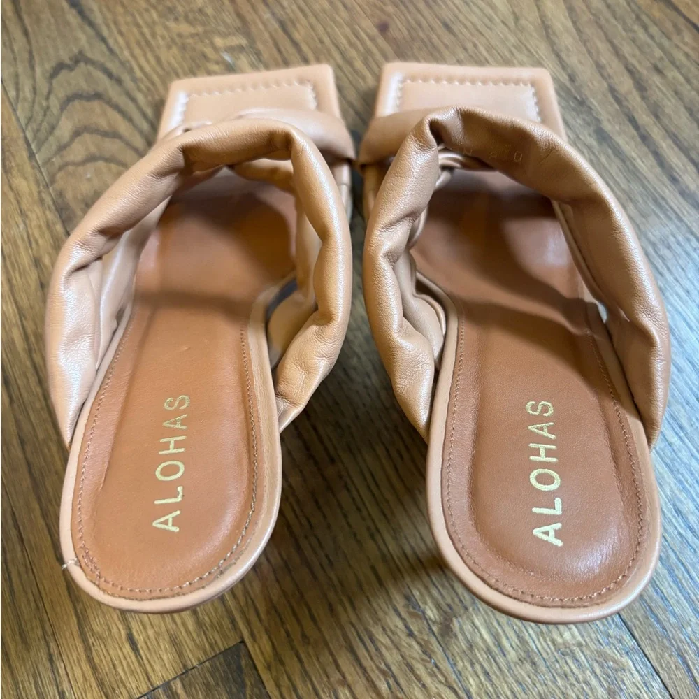 ALOHAS Camel Braided Heeled Sandals - Picture 4 of 5